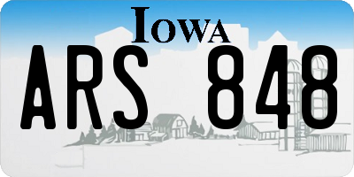 IA license plate ARS848