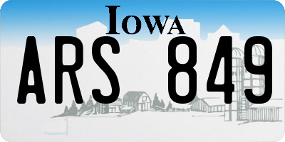 IA license plate ARS849