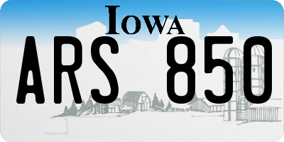 IA license plate ARS850