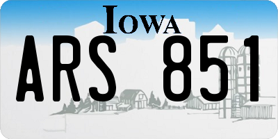 IA license plate ARS851