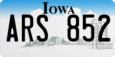 IA license plate ARS852