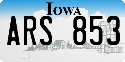 IA license plate ARS853