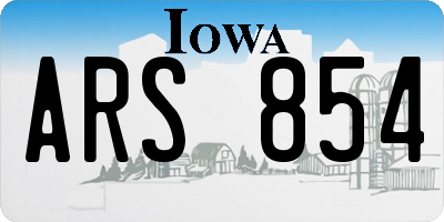IA license plate ARS854