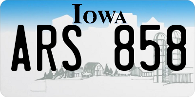 IA license plate ARS858