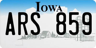 IA license plate ARS859