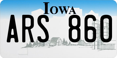 IA license plate ARS860