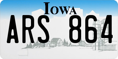 IA license plate ARS864