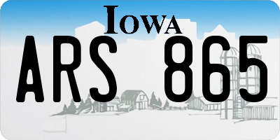 IA license plate ARS865