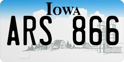 IA license plate ARS866