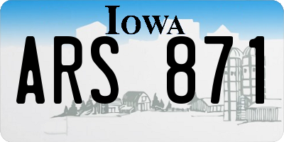 IA license plate ARS871