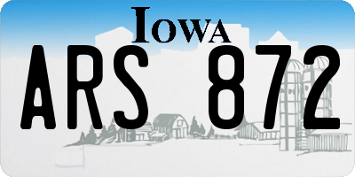 IA license plate ARS872
