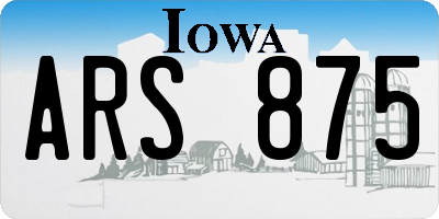 IA license plate ARS875