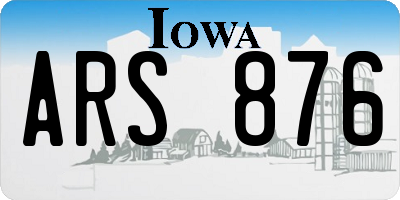 IA license plate ARS876