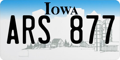 IA license plate ARS877