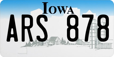 IA license plate ARS878