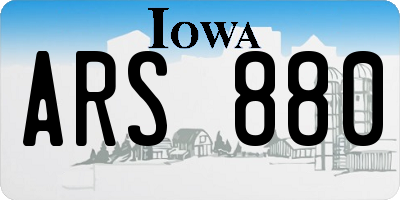 IA license plate ARS880
