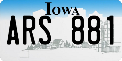 IA license plate ARS881