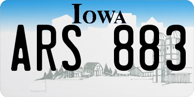 IA license plate ARS883