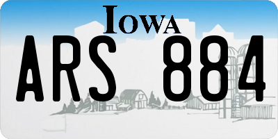 IA license plate ARS884