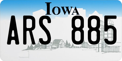 IA license plate ARS885
