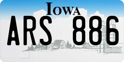 IA license plate ARS886