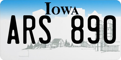 IA license plate ARS890