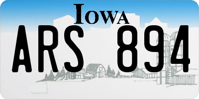 IA license plate ARS894