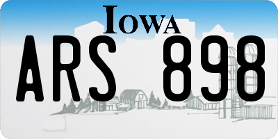 IA license plate ARS898