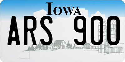 IA license plate ARS900