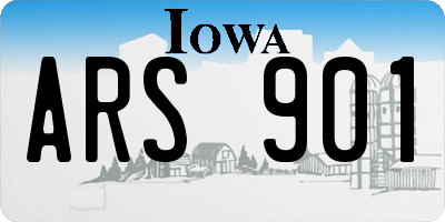 IA license plate ARS901