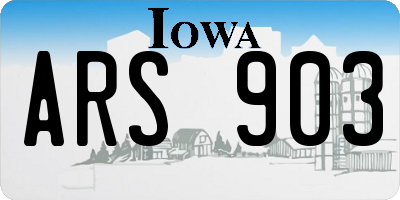 IA license plate ARS903