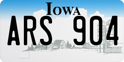 IA license plate ARS904