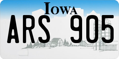IA license plate ARS905
