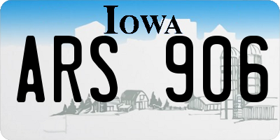 IA license plate ARS906