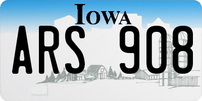IA license plate ARS908