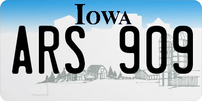 IA license plate ARS909