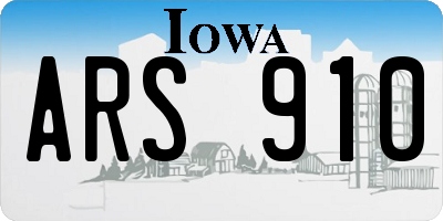 IA license plate ARS910