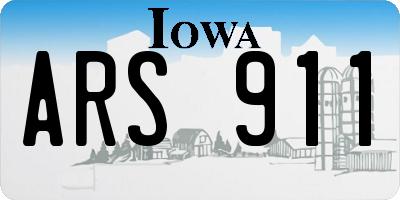 IA license plate ARS911