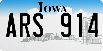 IA license plate ARS914