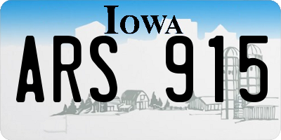 IA license plate ARS915