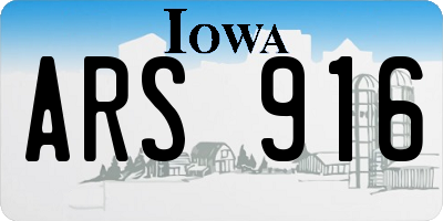 IA license plate ARS916