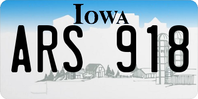 IA license plate ARS918