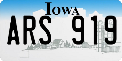 IA license plate ARS919