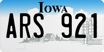 IA license plate ARS921