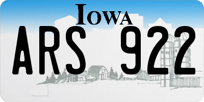 IA license plate ARS922