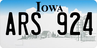 IA license plate ARS924