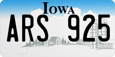 IA license plate ARS925