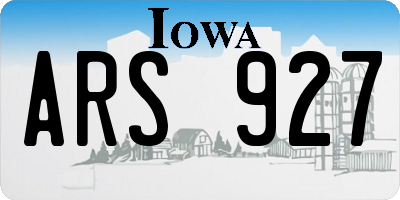 IA license plate ARS927