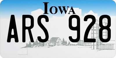 IA license plate ARS928