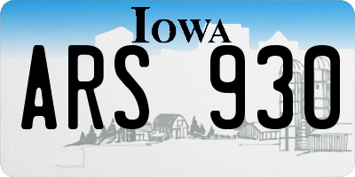 IA license plate ARS930